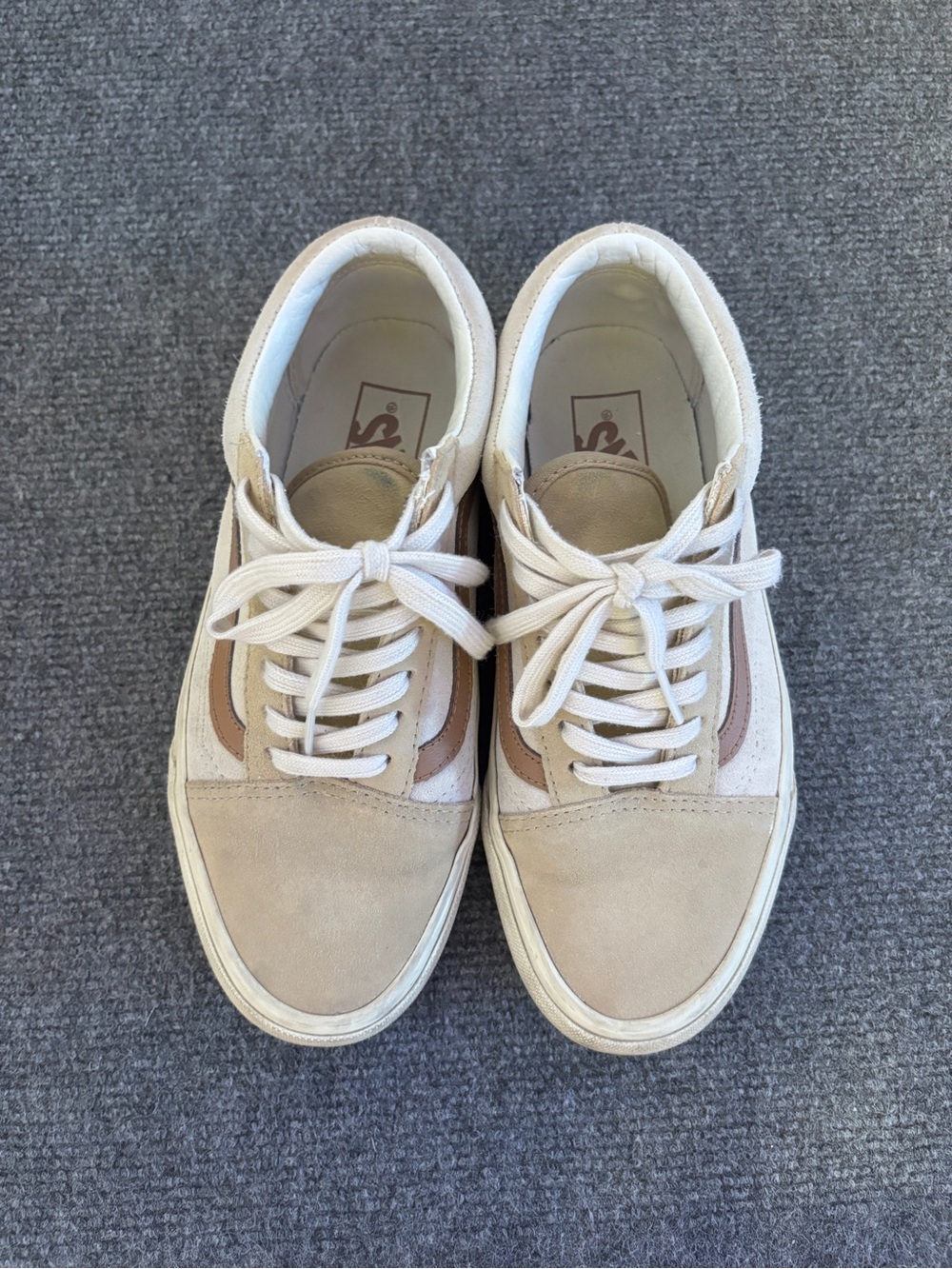 Vans x J.Crew Old Skool Low-Top Sneakers in Beige and White